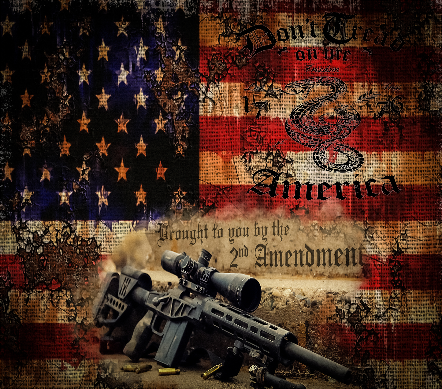 US Flag and Gun Tumbler