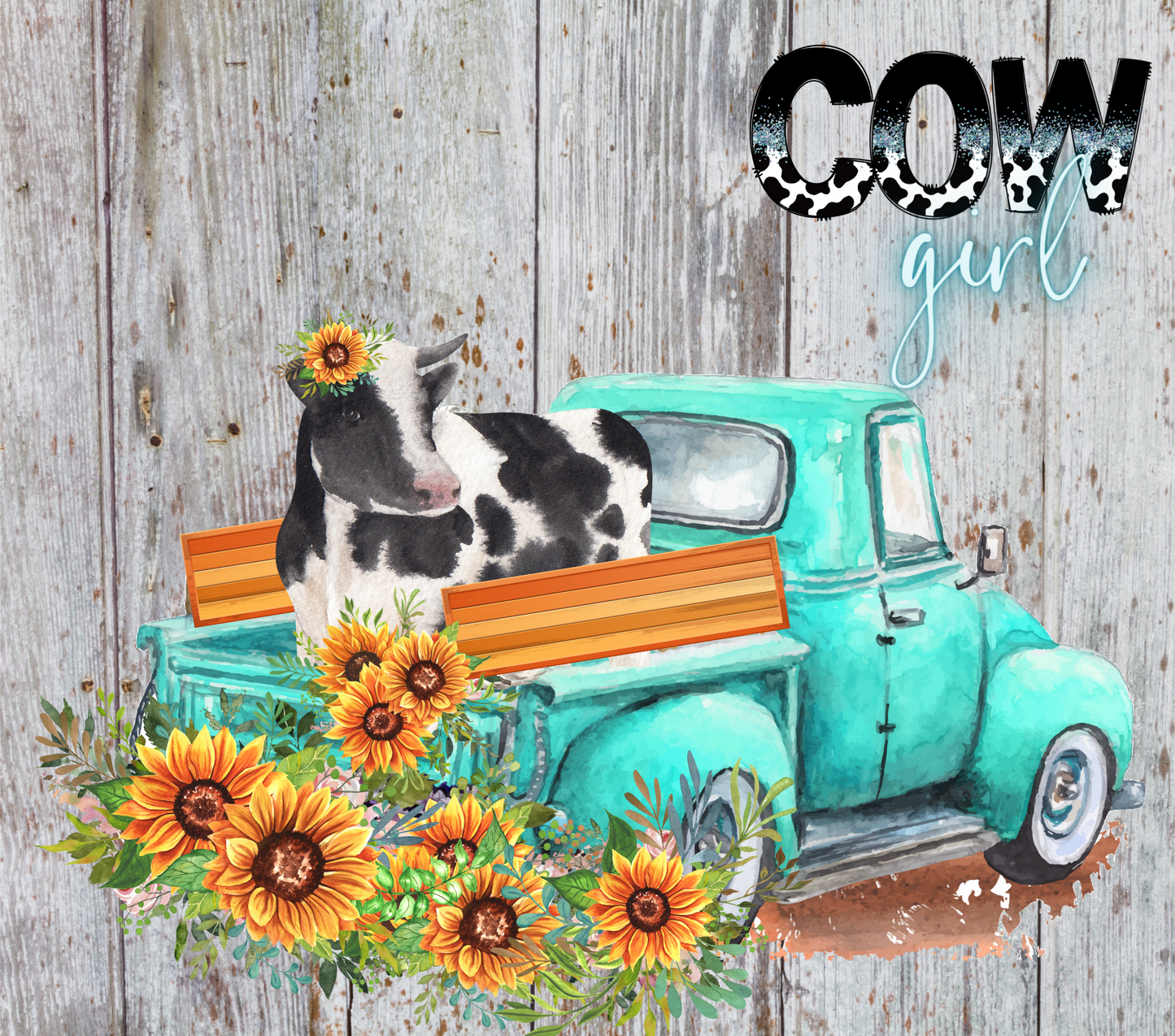 Vintage Truck and Cow Tumbler