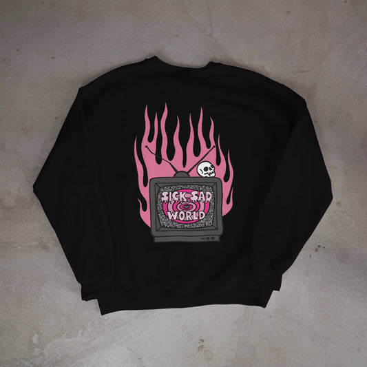 Edgy Custom “ Sick sad world “ crewneck