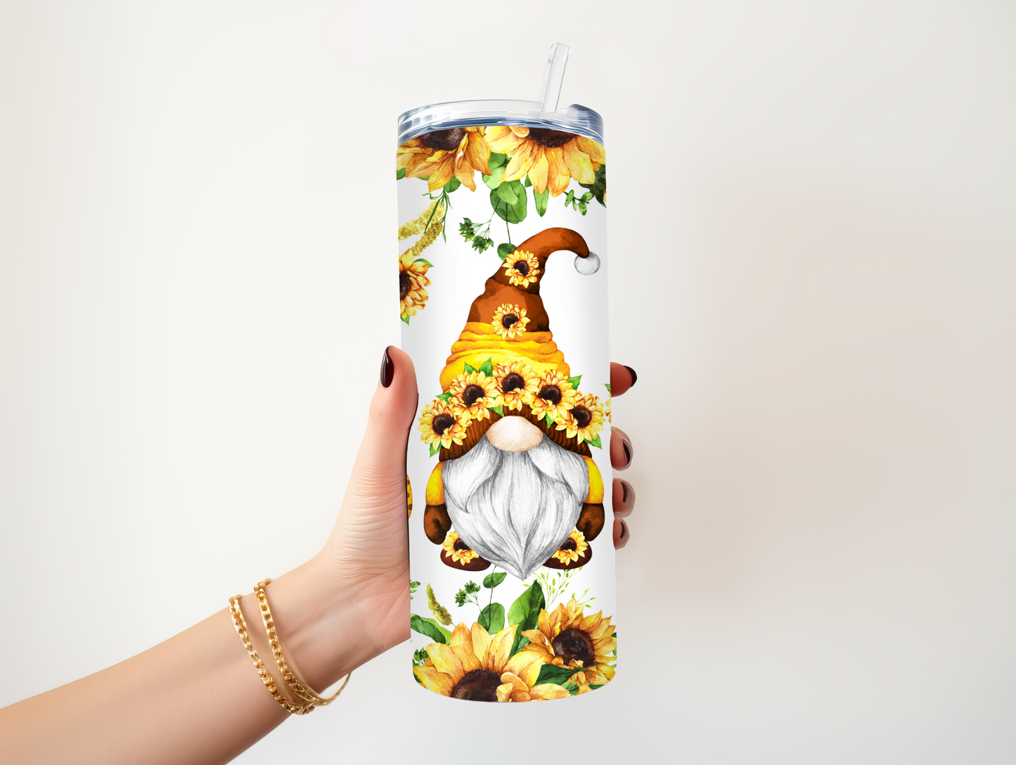 Gnome Sunflower Tumbler