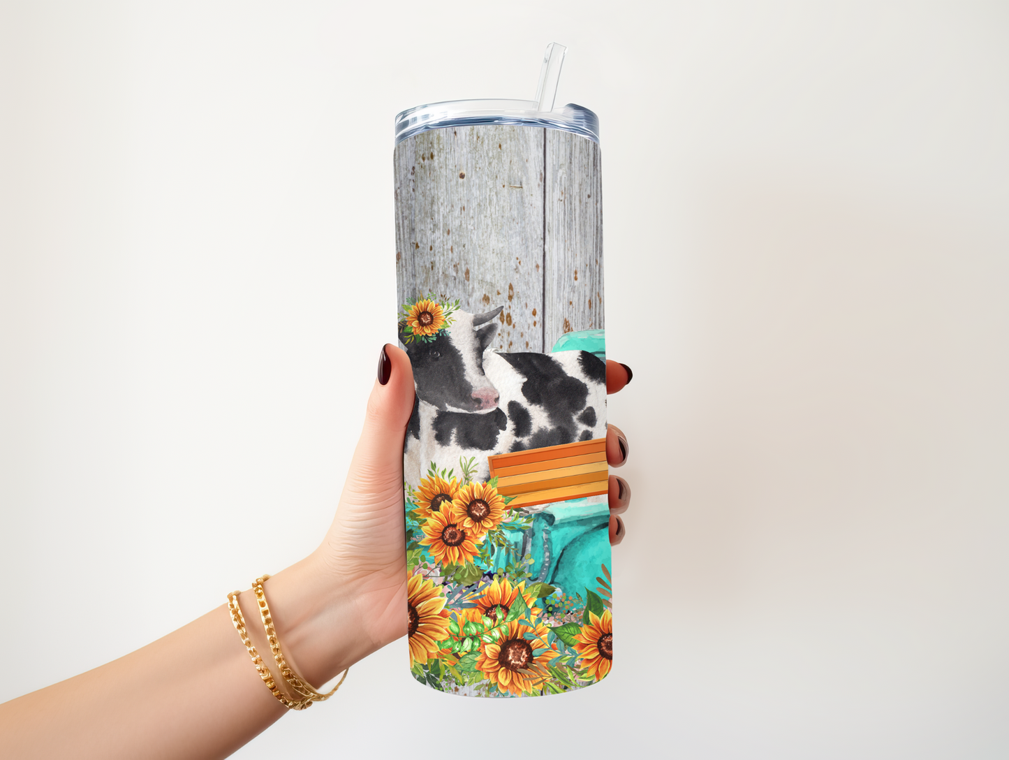 Vintage Truck and Cow Tumbler